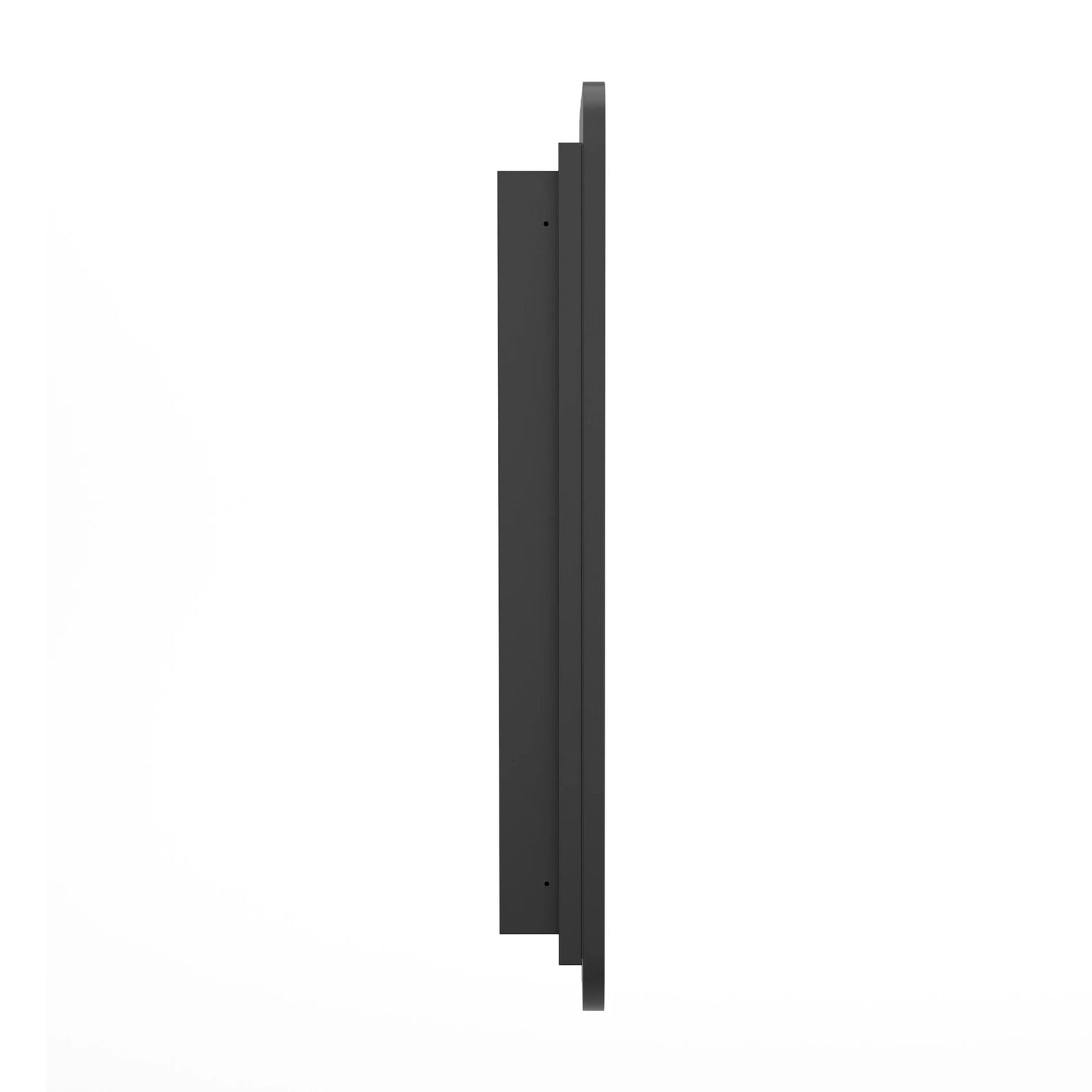 Emma + Oliver Black Metal Framed Bathroom Medicine Cabinet with Reversible, Recessed Design and Beveled Rounded Mirror - 24" x 30"