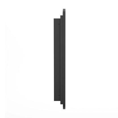 Emma + Oliver Black Metal Framed Bathroom Medicine Cabinet with Reversible, Recessed Design and Beveled Rounded Mirror - 24" x 30"