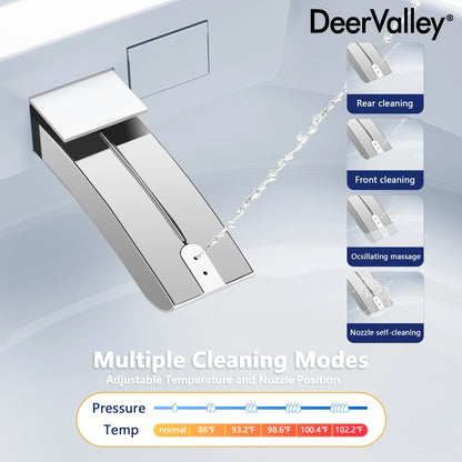 Tankless Elongated Smart Toilet Bidet 1.1/1.45 GPF in White with Auto Flush, Deodorization, Warm Water, Dryer