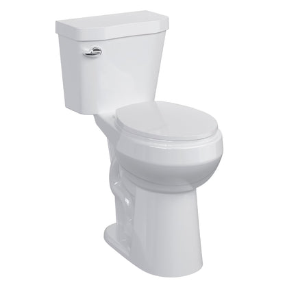 TROPOW Toilet, Two-Piece Toilet, ADA Toilet with Dual Flush, Elongated Toilets for Bathrooms with Soft Close Seat, Universal Height,White