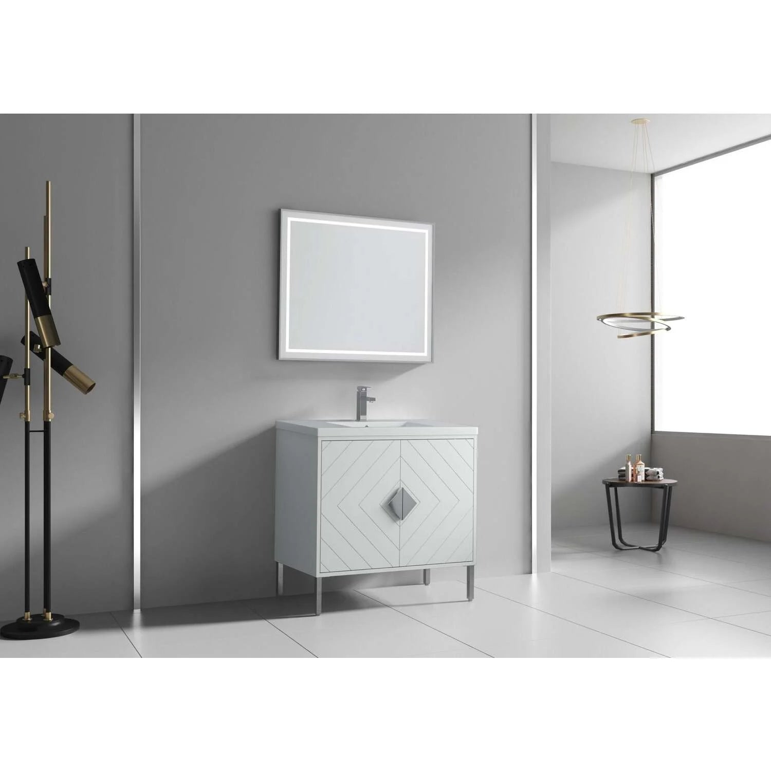 Tennant Brand 24" Modern White Bathroom Vanity with White Acrylic Top