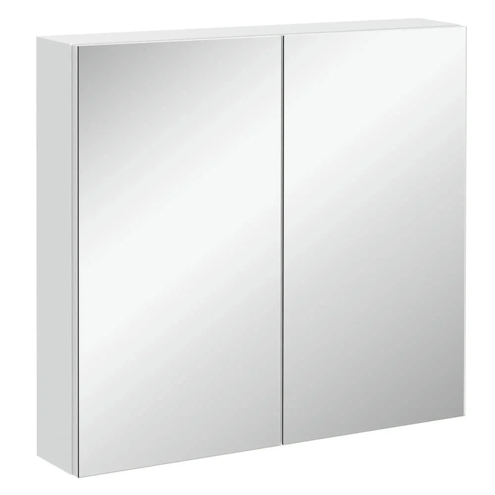 Barara King Bathroom Mirrored Cabinet, 24"x22" Steel Frame Medicine Cabinet, Wall-Mounted Storage Organizer with Double Doors, White