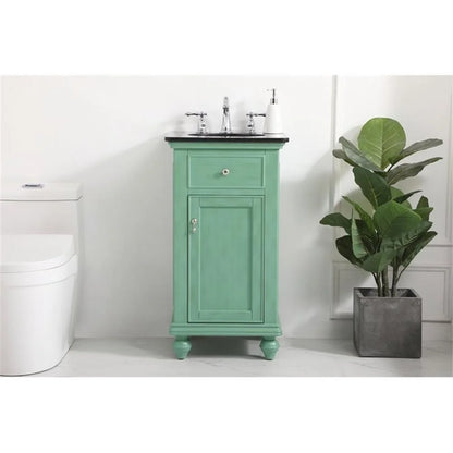 19 inch single bathroom vanity in vintage mint