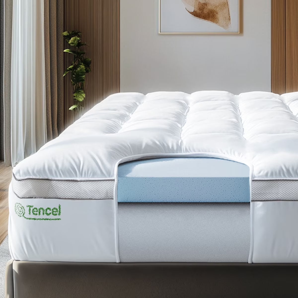 Viscosoft Hybrid Lux Dual Layer Mattress Topper - Twin Size - 4 Inch - CertiPUR-US Certified Gel Memory Foam