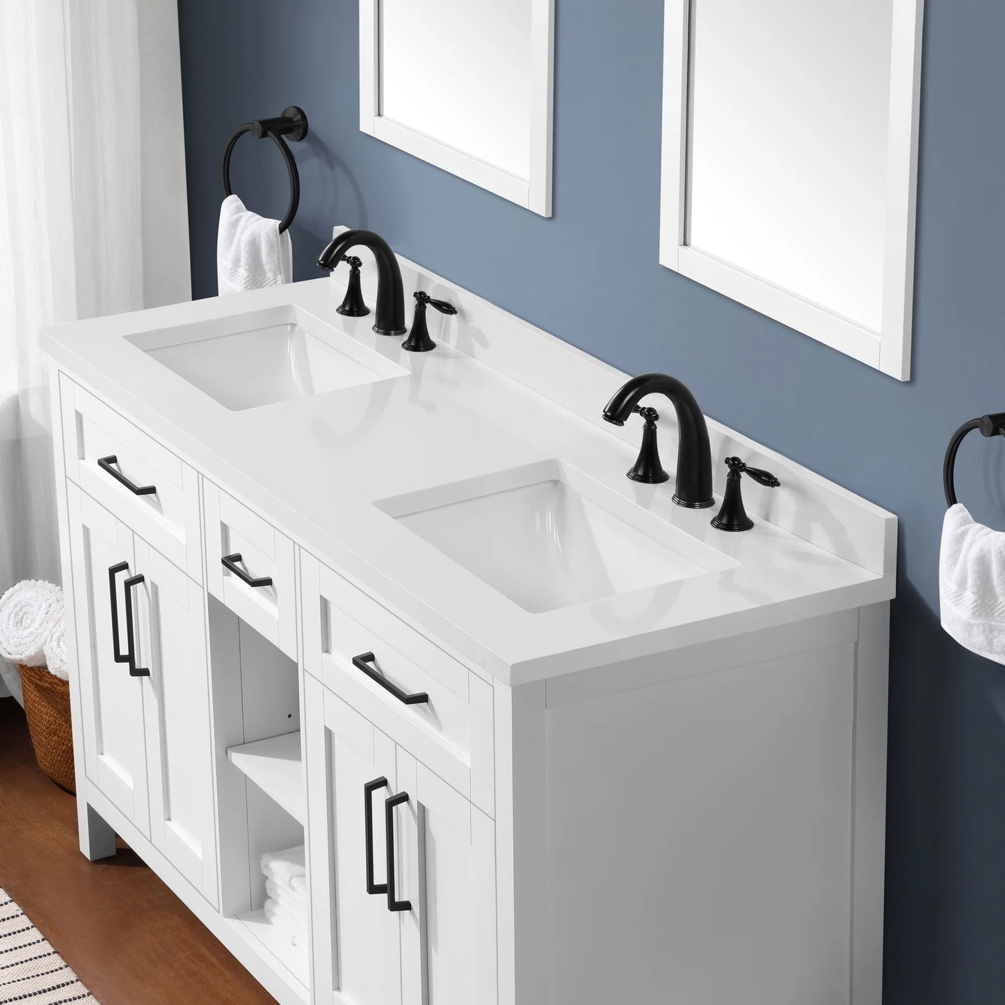 Ove Decors Tahoe II 60 W x 21" D Freestanding Bathroom Vanity with Single Sink, Pure White