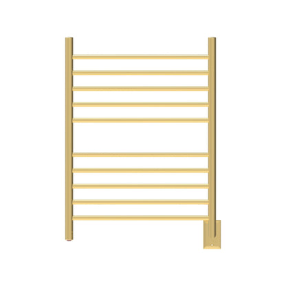 Amba Products 33.5" Gold Hardwired Straight 10 Polished Bar Towel Warmer