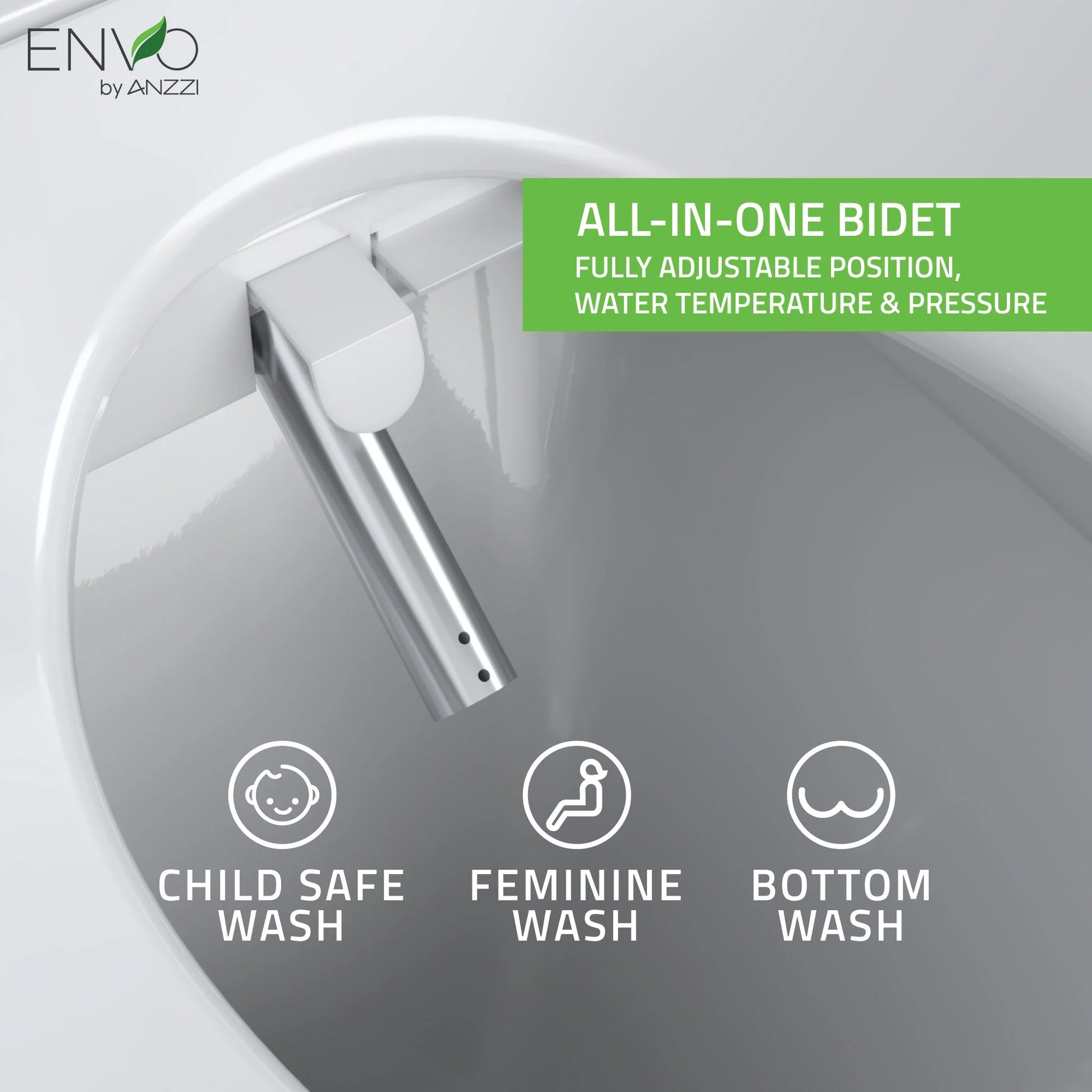 TL-AZEB105B Dive Smart Electric Bidet Toilet Seat with Remote Control, Heated Seat in White
