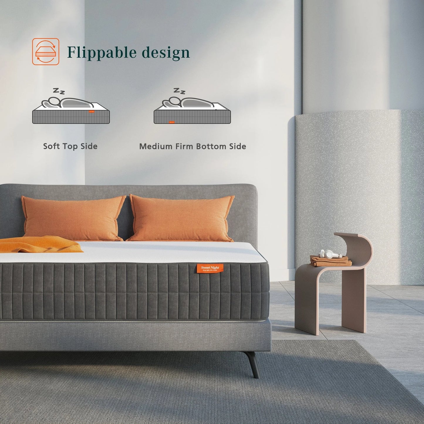 Sweetnight 10" Cool Gel Memory Foam Mattress with Zippered Cover Mattresses in a Box Medium Firm Mattress, Twin