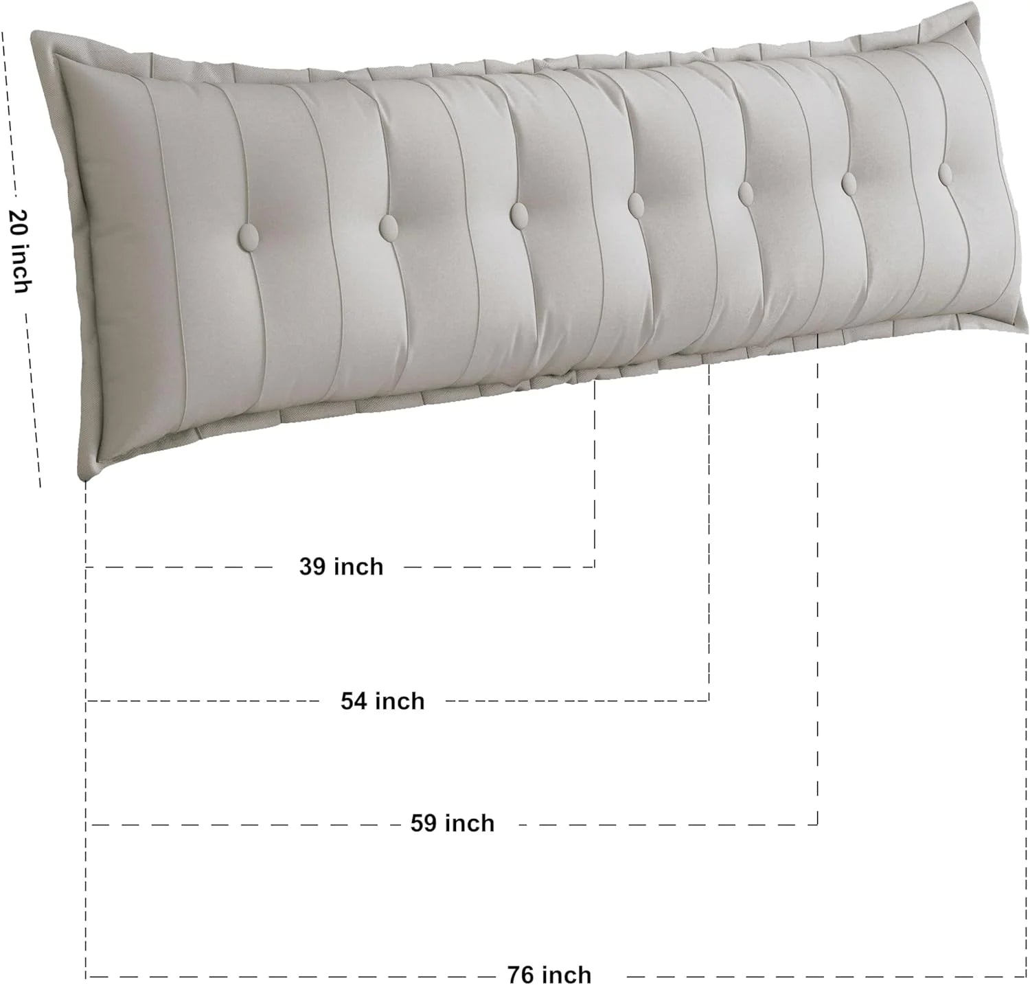 Daneey Large Headboard Pillow Full Pillow Headboard Soft Daybed Pillows Bolster Pillow for Bed & Couch Long Pillow for Bed Decorative, Removable Ivory Cover