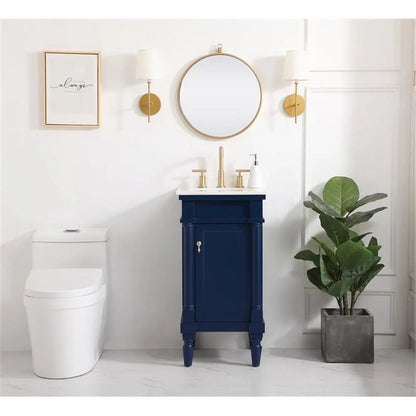 18.5 inch single bathroom vanity in blue