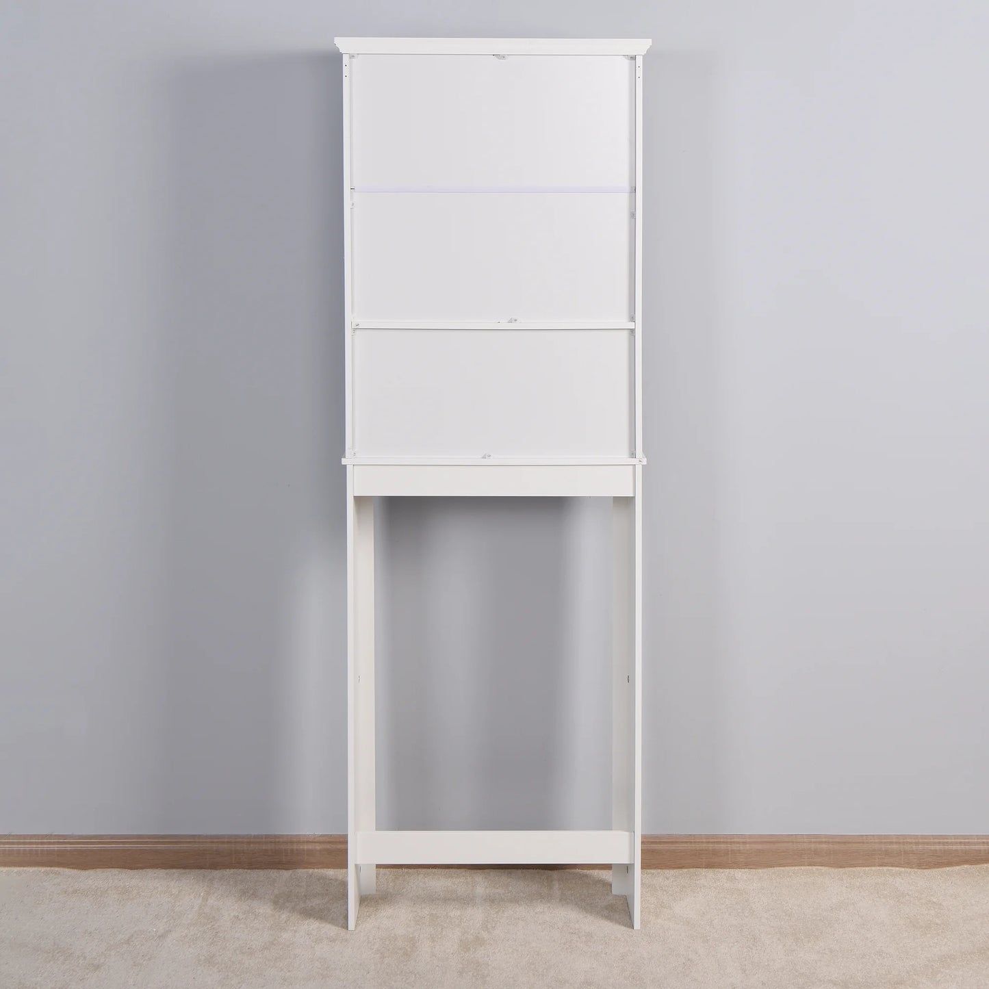 Ktaxon 67"H Over The Toilet Storage, Bathroom Space Saver, Bathroom Cabinet with Double Door & Adjustable Shelves, White
