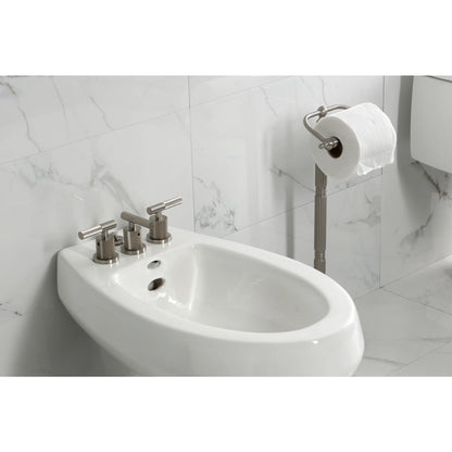 Kingston Brass KB6320KNL Convergent Three-Handle Bidet Faucet with Knurled Handle and Brass Pop-Up, Matte Black