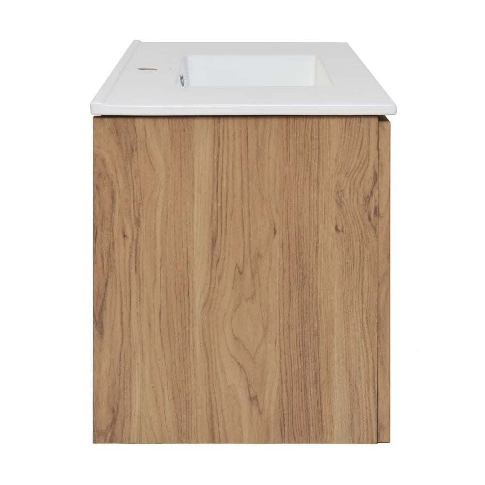 Classe 36" Wall-Mounted Bathroom Vanity in Oak