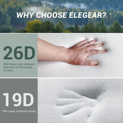 Elegear Self Inflating Sleeping Pad, 3.1" Ultra-Thick Memory Foam Camping Pad with Pillow Fast Inflating in 20s Insulated Camping Mattress Pad 4-Season Camp Sleeping Mat for Camping/Car/Tent