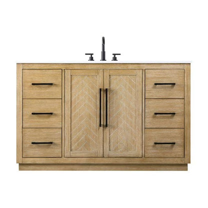 Elegant Kitchen and Bath 54 inch Single Bathroom Vanity in Hazel Oak