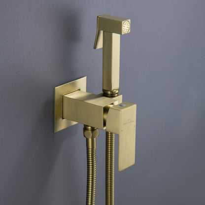 Clihome Wall Mount Single-Handle Bidet Faucet with Handle Gold Brushed