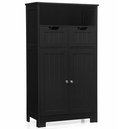 Giantex Multifunctional Floor Cabinet, Freestanding Bathroom Cabinet with Removable Drawers and Adjustable Shelf for Bathroom, Living Room, Bedroom or Entryway, 24 x 12 x 43 inches (Black)