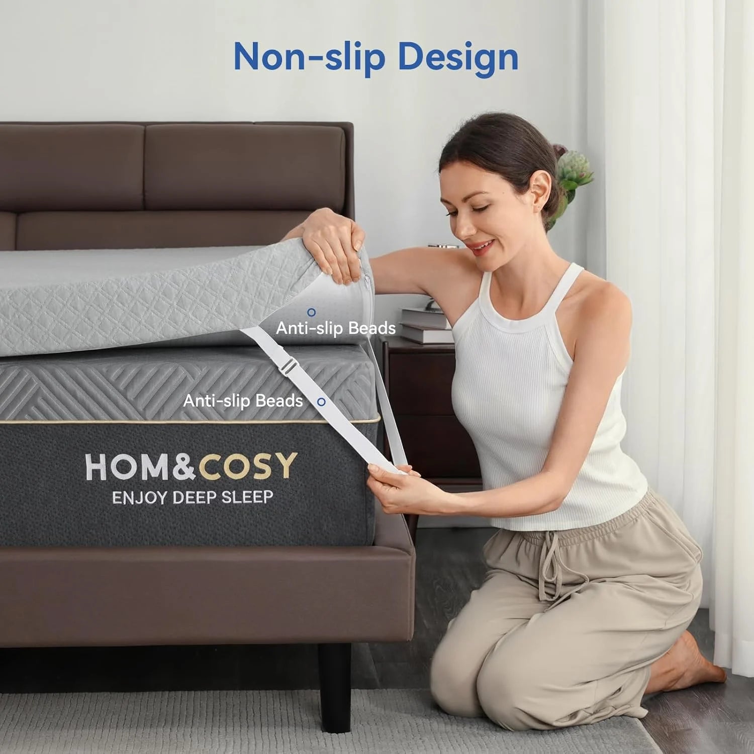 Extra Firm Mattress Topper Queen Size, 4 Inch Reversible Firm Memory Foam Bed Topper for Pain Relief, High-Density Mattress Pad with Removable Cover, CertiPUR-US Certified, No Smell