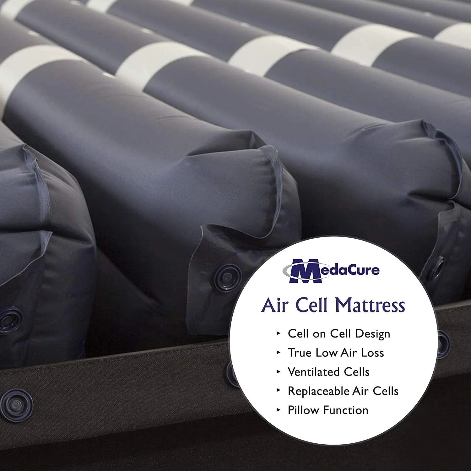 Medacure Alternating Pressure Air Mattress with Pump Included - Twin Size 80" x 36" x 8"