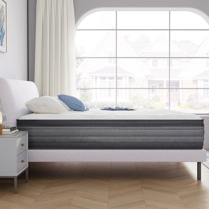 King Size Mattress, Madinog 12" Hybrid Gel Memory Foam Individually Pocket Innerspring Mattress, King