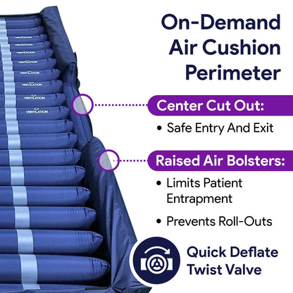 Proheal Bariatric Low Air Loss Alternating Pressure Air Mattress with Pump & Side Air Bolsters - Stages I-IV 36” x 80” x 8/11"