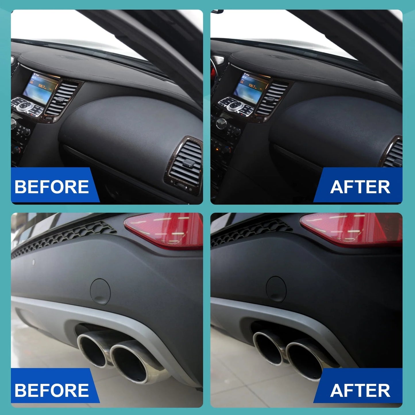 Car Cleaning Kit Plastic Revitalizing Coating Agent, Nano Plastic Refreshing Coating, Plastic Parts Refurbish Agent for Car - Car Care Tools with Sponge and Towel (30ml*1pcs)