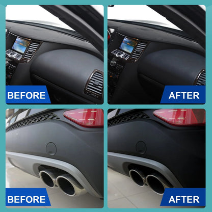 Car Cleaning Kit Plastic Revitalizing Coating Agent, Nano Plastic Refreshing Coating, Plastic Parts Refurbish Agent for Car - Car Care Tools with Sponge and Towel (30ml*1pcs)