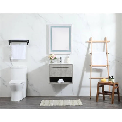 24 inch single bathroom vanity in concrete grey