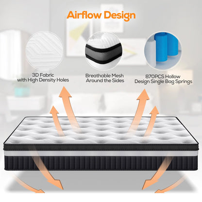 King Mattress, Famistar 13 Inch Memory Foam Mattress King Size, Innerspring Hybrid King Bed Mattress in a Box Medium Firm with Motion Isolation & Strong Support & Pressure Relief, CertiPUR-US