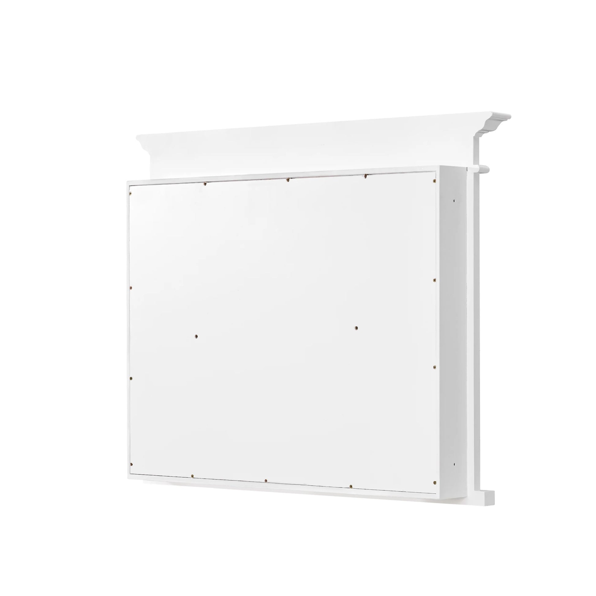 FORCLOVER 40"x 32" Bathroom Medicine Cabinet with 3 Adjustable Shelves, Recessed Mount Wooden Medicine Cabinet Storage with Mirrors and Soft-Close Door, White