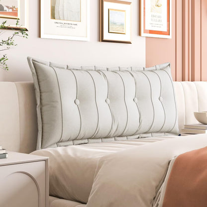 Daneey Large Headboard Pillow Full Pillow Headboard Soft Daybed Pillows Bolster Pillow for Bed & Couch Long Pillow for Bed Decorative, Removable Ivory Cover