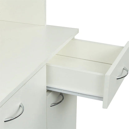70.87" Tall Wardrobe & Kitchen Cabinet, Freestanding Storage Cabinet with 6 Doors, 1 Open Shelves and 1 Drawer, Kitchen Pantry Cabinet Buffet Sideboard Cabinet with 2 Cable Holes for Bedroom, White