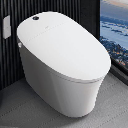 EPLO Smart Toilet with Foam Shield Splash Proof, One Piece Bidet Toilet,Dual Auto Flush,Foot Sensor Operation,Modern Elongated Toilet E16