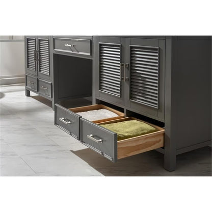 Design Element Estate 102" Double Sink Bathroom Vanity Modular Set in White