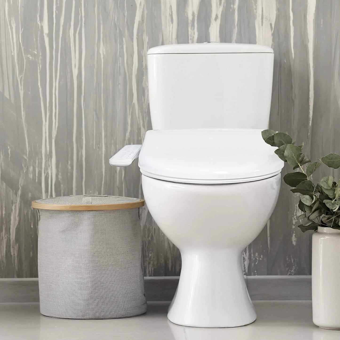 BidetMate 1000 Series Japanese Toilet Seat with Heated Bidet & Control Panel, Elongated