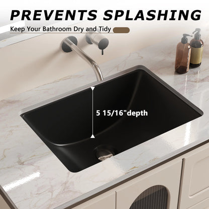 DV-1U306B DeerValley Ursa Undermount Bathroom Sink 18" X 13" Rectangular Vitreous China with Overflow