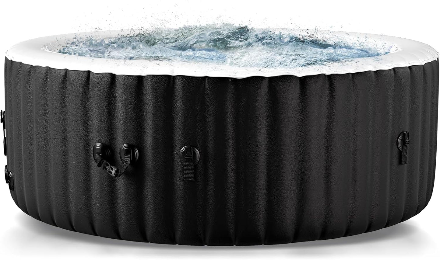73" X 73" X 25" Inflatable Hot Tub for 4-6 Person Square, 240 Gallon Large Portable Hottub Spa with 130 Bubble Air Jets, Blow Up Spa Bathtub with LED Control Panel, 2 Filter, Temperature up to 104° F