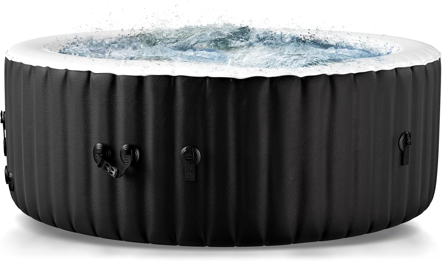 73" X 73" X 25" Inflatable Hot Tub for 4-6 Person Square, 240 Gallon Large Portable Hottub Spa with 130 Bubble Air Jets, Blow Up Spa Bathtub with LED Control Panel, 2 Filter, Temperature up to 104° F