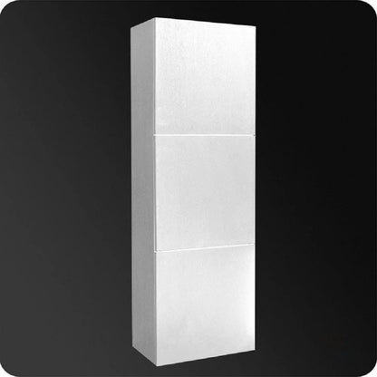 Fresca White Bathroom Linen Side Cabinet w/3 Large Storage Areas