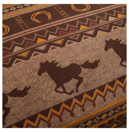 Sedona 7-Piece Southwestern Horses Comforter Set King - Micro Suede Bedding - Rustic Western Decor - 100% Polyester