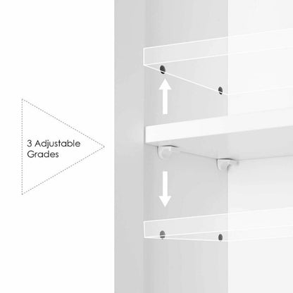 Homfa Medicine Cabinet with Mirror for Bathroom, 3 Door Wall Mounted Storage Mirror Cabinet with Adjustable Shelves White