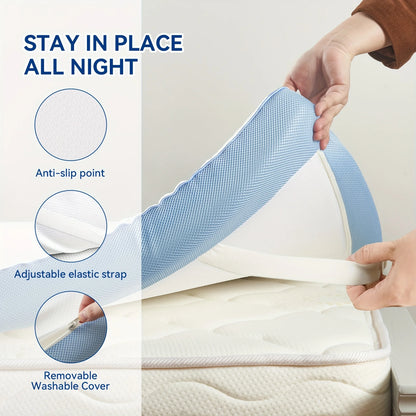 [Cooling Gel Mattress Topper] 4 Inch Cooling Mattress Topper - Premium Memory Foam Mattress - Soft & Breathable Gel Bed Topper with Removable Cover