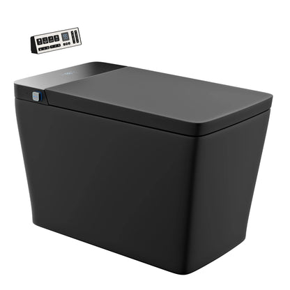 Concorde One Piece Smart Toilet 1.28 GPF in Matte Black with Heated Bidet, Air Drying, Night Light, Foot Sensor