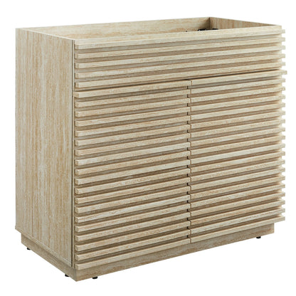 Modway Render 36" Faux Travertine Bathroom Vanity Cabinet (Sink Not Included) in Travertine
