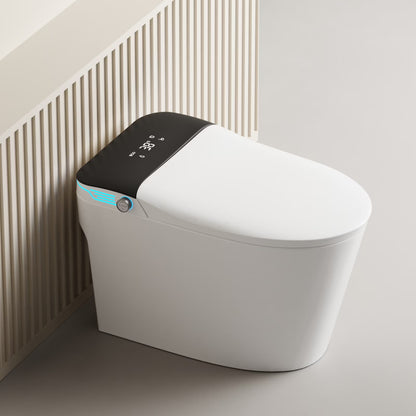 Smart Toilet with Voice Control, Heated Bidet Seat, Auto Open & Close, Warm Water Dryer, 1.28 GPF, White