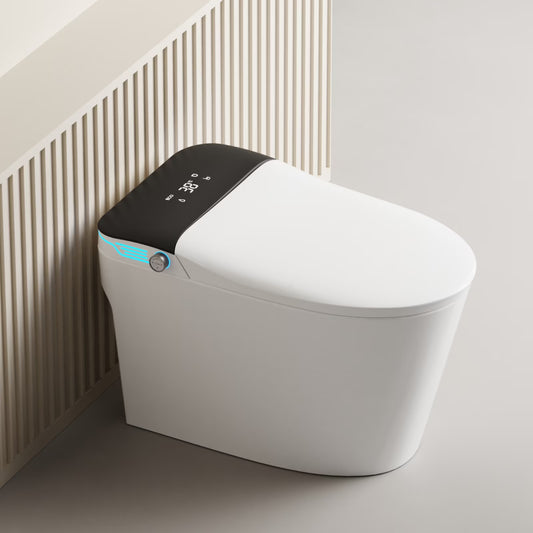 Smart Toilet with Voice Control, Heated Bidet Seat, Auto Open & Close, Warm Water Dryer, 1.28 GPF, White