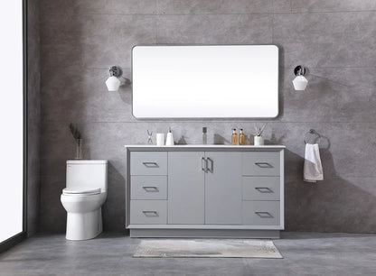 Elegant Kitchen and Bath 60 Inch Single Bathroom Vanity In Blue
