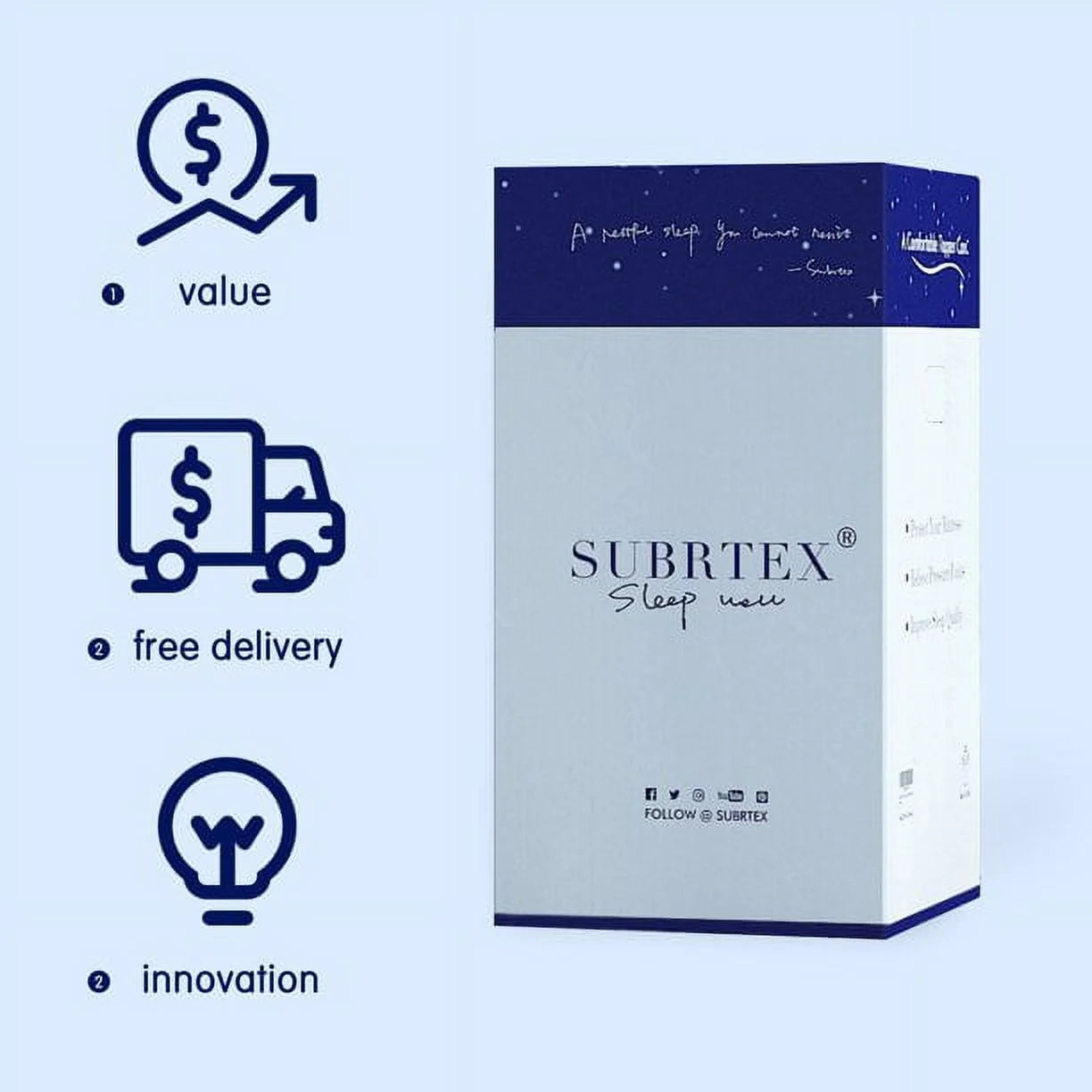 Subrtex 10" Gel Memory Foam Mattress in a Box, Queen