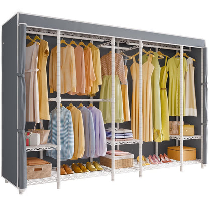 VIPEK V50 Extra Large Portable Closet Rack Bedroom Armoire Freestanding Wardrobe Closet, Heavy Duty Clothes Rack Multi-Functional Metal Clothing Rack for Hanging Clothes, Max Load 1300lbs, Black