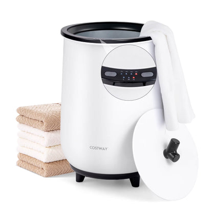Costway 23L Bathroom Towel Warmer Bucket 4 Timer with Fragrance Holder & 3-Level Heating Brown